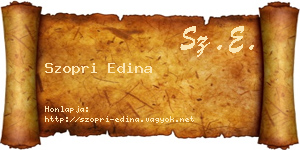 Szopri Edina névjegykártya